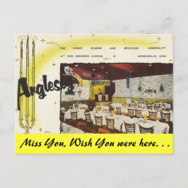 ミネソタ，ミネアポリス，アングレシーレストラン ポストカード