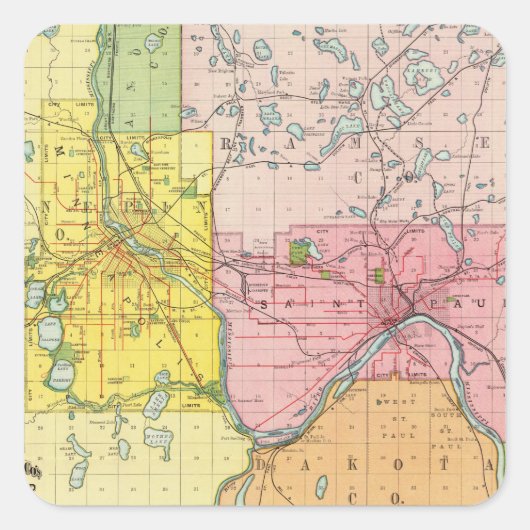 ミネソタ，ミネアポリス，セントポール スクエアシール (正面)