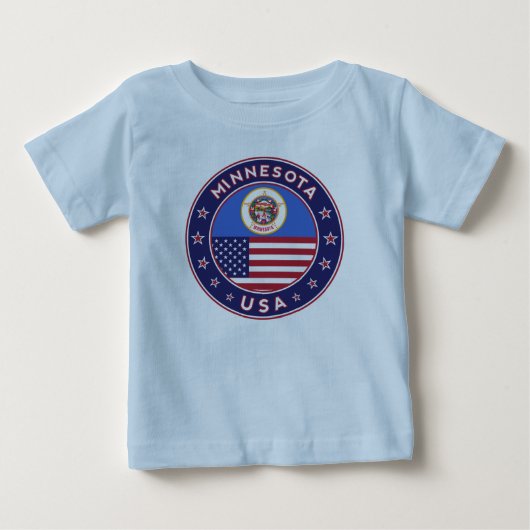 ミネソタ、ミネソタTシャツ、リーギング ベビーTシャツ (正面)