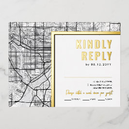 ミネソタ・ラブロケーター・セント・ポール | RSVP返信 箔招待状ポストカード