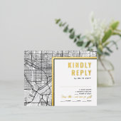 ミネソタ・ラブロケーター・セント・ポール | RSVP返信 箔招待状ポストカード (立ち正面)