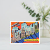 ミネソタ・ヴィンテージ・トラベル、聖パウルからの挨拶 ポストカード (スタンド正面)