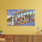 ミネソタ(北部) – ラージレターのシーン キャンバスプリント (インサイチュ (リビング))