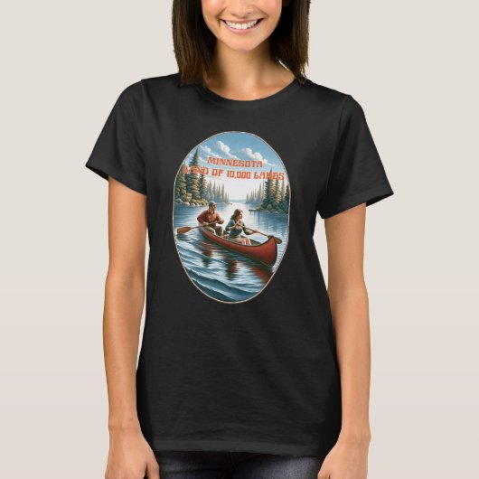 ミネソタ「1万の湖の土地」 Tシャツ (正面)