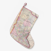 ミネソタ(1864年)のヴィンテージの地図 スモールクリスマスストッキング (正面 (吊り時))