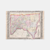 ミネソタ(1864年)のヴィンテージの地図 フリースブランケット (正面(横))