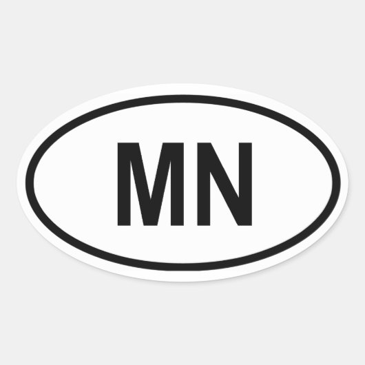 ミネソタ「MN」 楕円形シール (正面)