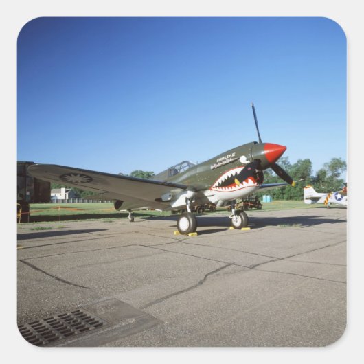 ミネソタCAFのエア・ショーのCurtiss P-40 Warhawk、 スクエアシール (正面)