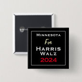 ミネソタfor HARRIS WALZ 2024スクエア 缶バッジ (正面&裏面)