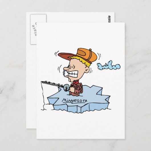 ミネソタMNの氷の魚釣りのヴィンテージ旅行記念品 ポストカード (正面/裏面)