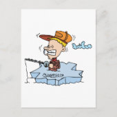 ミネソタMNの氷の魚釣りのヴィンテージ旅行記念品 ポストカード (正面)