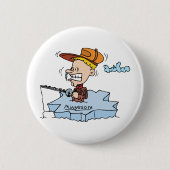 ミネソタMNの氷の魚釣りのヴィンテージ旅行記念品 缶バッジ (正面)