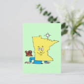 ミネソタMNヴィンテージ旅行記念品風刺画 ポストカード (スタンド正面)