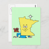 ミネソタMNヴィンテージ旅行記念品風刺画 ポストカード (正面/裏面)