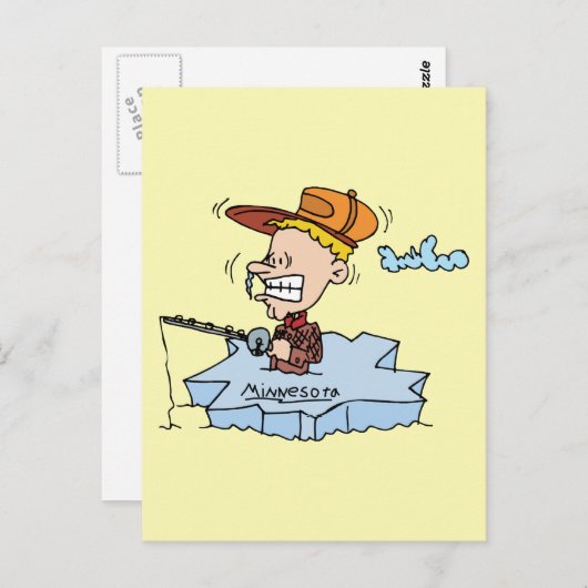 ミネソタMN氷魚釣りヴィンテージ旅行記念P ポストカード (正面/裏面)