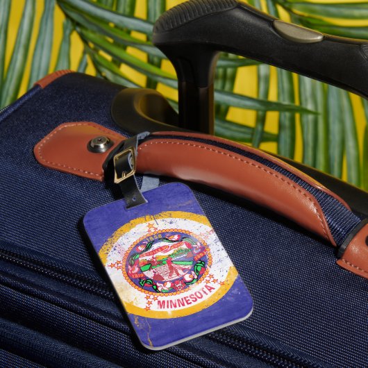 ミネソ動揺してタ州旗 ラゲッジタグ (正面インサイチュ1)