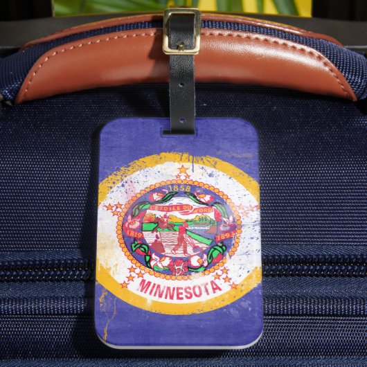 ミネソ動揺してタ州旗 ラゲッジタグ (正面インサイチュ2)