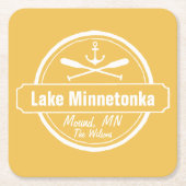 ミネトンカミネソタいかりタウンアンドネーム スクエアペーパーコースター (正面)