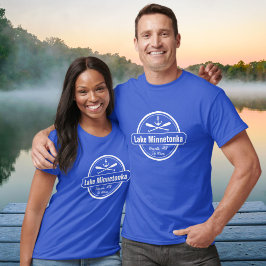 ミネトンカミネソタ湖いかりタウンと名前 Tシャツ