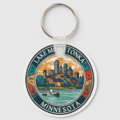 ミネトンカ湖、ミネソタ魚釣りとボート キーホルダー (裏面)