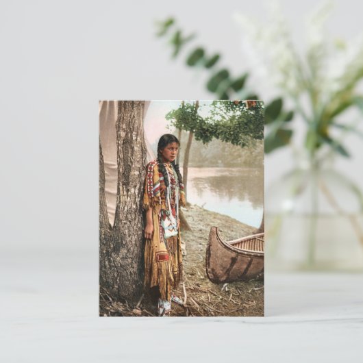 ミネハハ 1897 ヴィンテージ ネイティブアメリカン ヒアワサ ポストカード (スタンド正面)