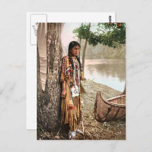 ミネハハ 1897 ヴィンテージ ネイティブアメリカン ヒアワサ ポストカード (正面/裏面)