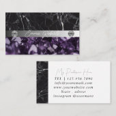 ミネラルパープルアメジスト水晶クォーツテクスチャバス 名刺 (正面/裏面)