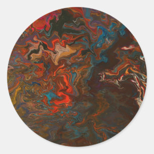 ミネラ鮮やかル岩の流れア絵を描ート ラウンドシール