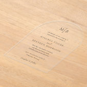 ミネルバモダンエレガントな結婚式 アクリル招待状 (レイダウン)