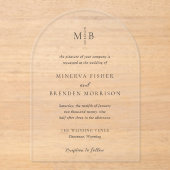 ミネルバモダンエレガントな結婚式 アクリル招待状 (正面)