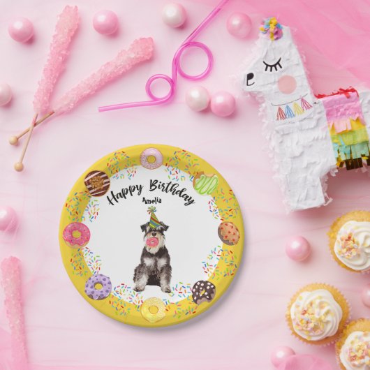 ミネーチャシュナウザードッグ誕生日パーティー紙プレート ペーパープレート (パーティー)