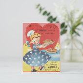 ミネ風変わりスおもしろいアップルパイ仲居バレンタイン シーズンポストカード (スタンド正面)