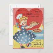 ミネ風変わりスおもしろいアップルパイ仲居バレンタイン シーズンポストカード (正面/裏面)