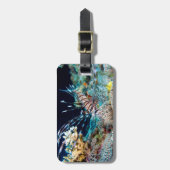 ミノカサゴのグレート・バリア・リーフの珊瑚海 ラゲッジタグ (正面縦)