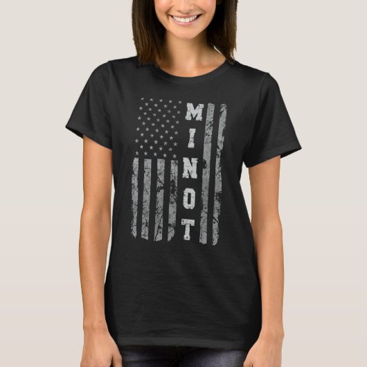 ミノットノースダコタアメリカ国旗 Tシャツ (正面)