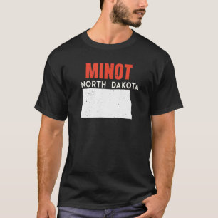 ミノットノースダコタUSA州アメリカントラベル Tシャツ