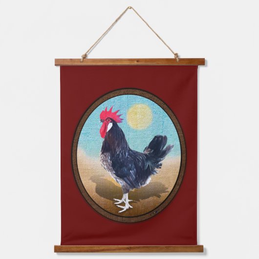 ミノルカルースターヴィンテージオーバル 吊り下げ型タペストリー (正面)