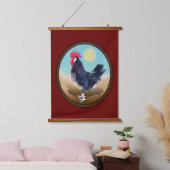 ミノルカルースターヴィンテージオーバル 吊り下げ型タペストリー (寝室)