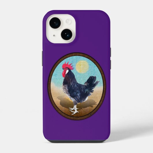 ミノルカ雄鶏ビンテージオーバル iPhoneケース (裏面)