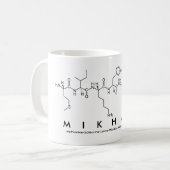 ミハイルのペプチド名mug コーヒーマグカップ (正面左)
