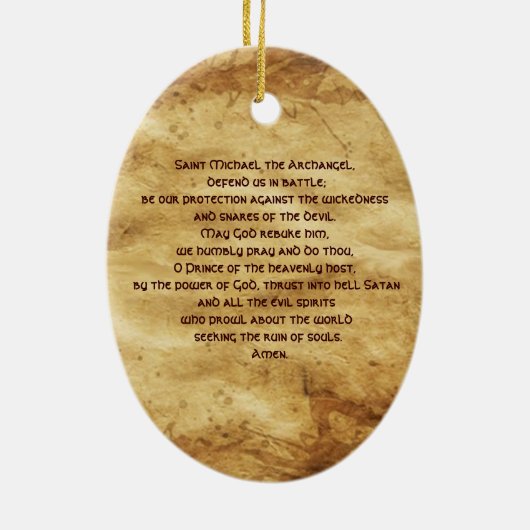 ミハエル・アーチャンエル&ドラゴンシエナ祈りの言葉 セラミックオーナメント (裏面)