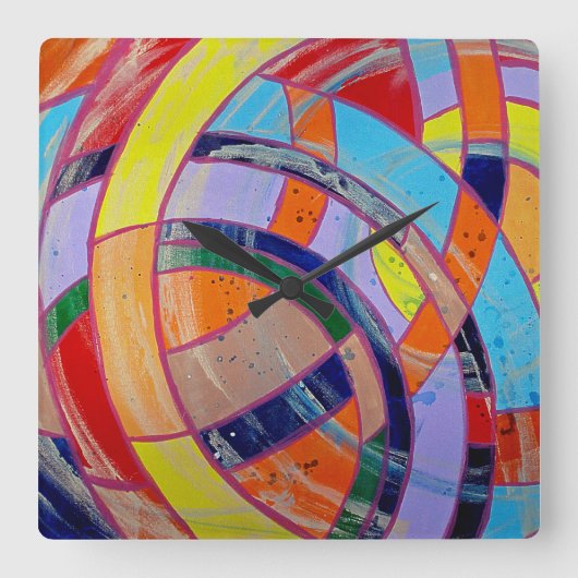 ミハエルMoffa著構成#15 スクエア壁時計 (正面)