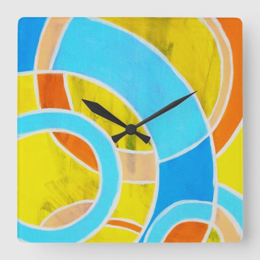 ミハエルMoffa著構成#23 スクエア壁時計 (正面)