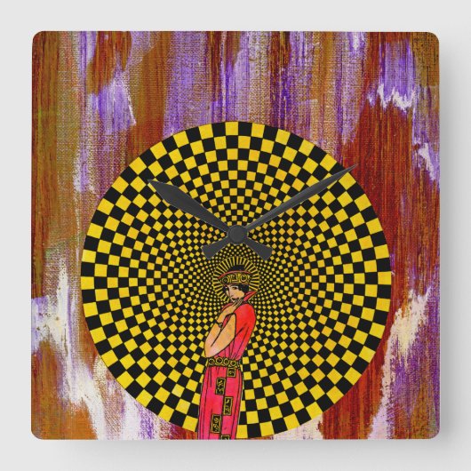 ミハエルMoffa著Daliance スクエア壁時計 (正面)