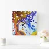 ミハエルMoffa著Polychromoptic #1B スクエア壁時計 (ホーム)