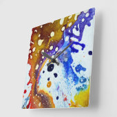 ミハエルMoffa著Polychromoptic #1B スクエア壁時計 (傾斜)