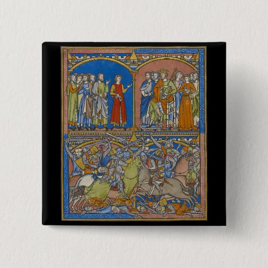 ミハルの苦行、血闘争 缶バッジ (正面)