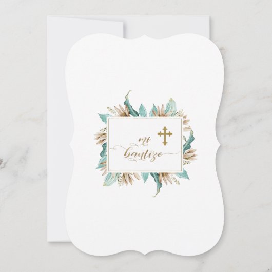 ミバウティゾインビタシオンアイボリーミントフローラバプテスマ 招待状 (裏面)