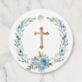 ミバウティゾメッセージカード – ブルーバプテスムラウンドラベル フェイバータグ (裏面)