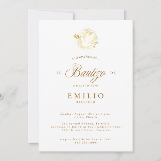 ミバウティゾ金ゴールドドーブバプテスペインのィズム 招待状 (正面)